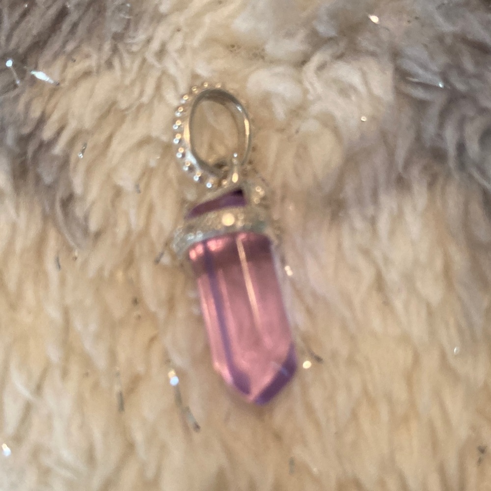 Amethyst Crystal sterling silver Pendant, 1” long💜💜 - Picture 3 of 3
